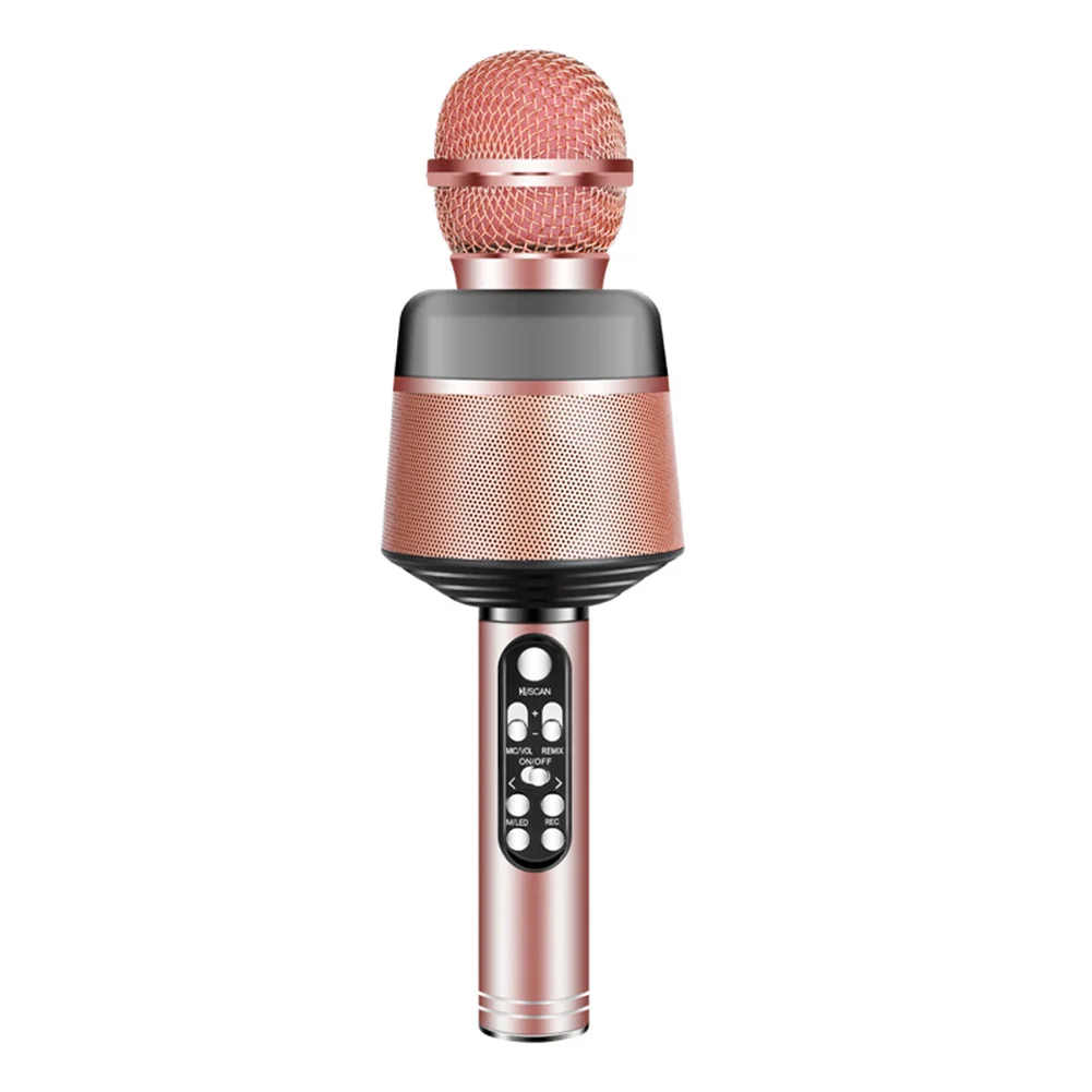 Микрофон для караоке USB Bluetooth-динамик голосовой преобразователь светодиодная