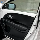 Мягкая черно-белая кожаная панель для двери для Honda XRV Vezel, панель для подлокотника двери, кожаная наклейка, отделка с инструментами