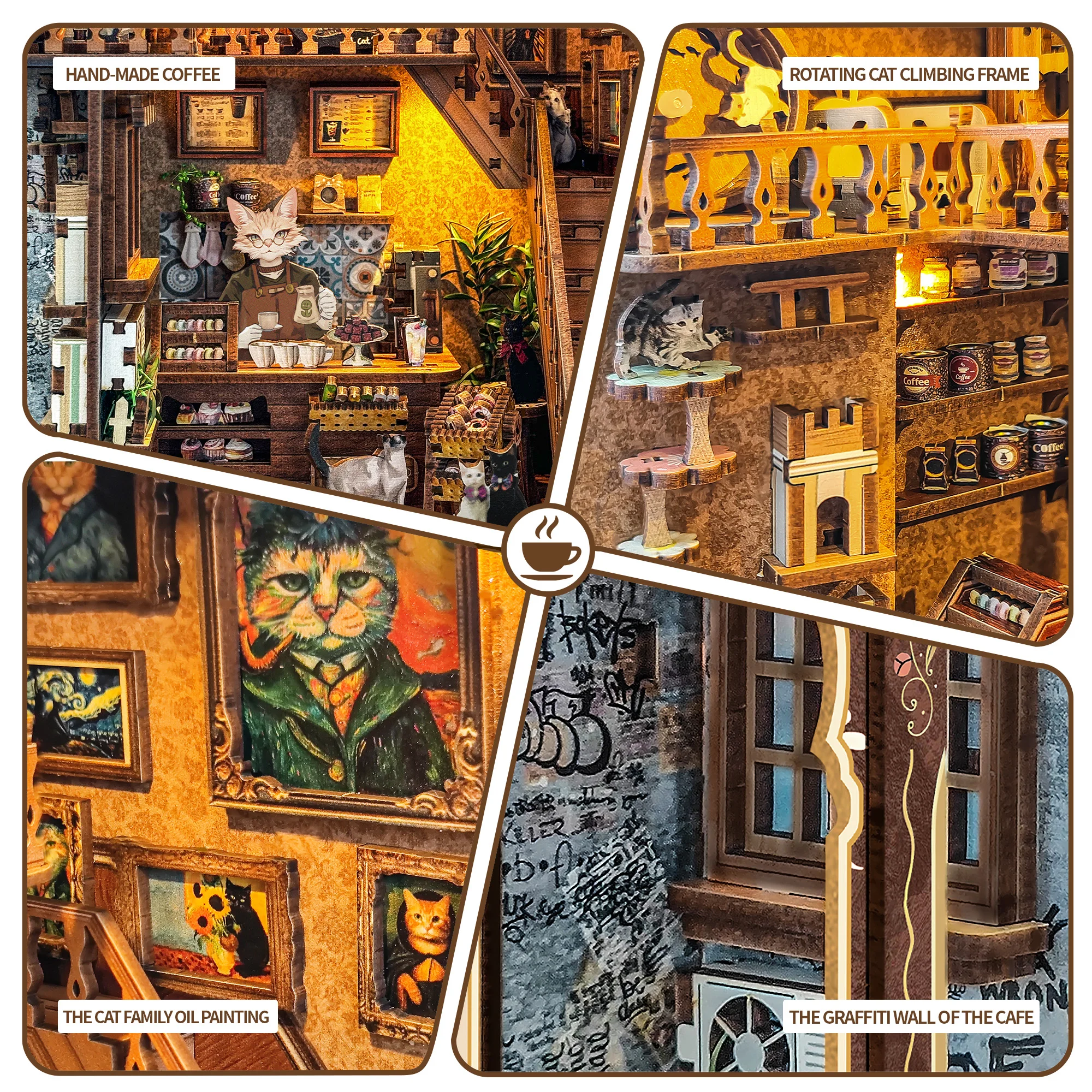 DIY деревянный книжный уголок наборы пол карамельный коттедж мечты деревянная