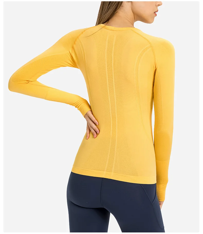 LuluWomen's Shirt Breathable Quick Dry Yoga Fitness Crop Top Blouses Long Sleeve Sportswear Cropped Gym Workout Sports Female