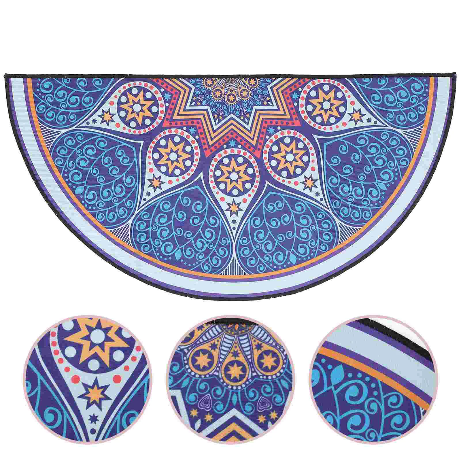 

Rug Mat Door Bohemian Mats Floor Mandala Carpetentrance Rugs Round Bathroom Half Area Doormat Circle Semi Welcome Bath