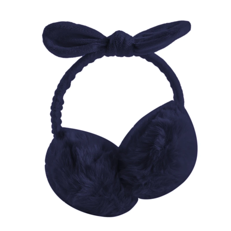 

Girl Cute Plush Black Bowknot Warm Earmuffs Women's Warmer Muff Ear Cover Lovely Fold Headband Accessories
