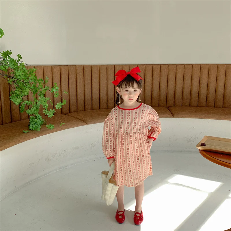 

Girl Dress Party Evening Gown Cotton 2022 Scoop Spring Autumn Cotton Flower Girl Dress Vestido Robe Fille Ball Gown Kids Baby Ch