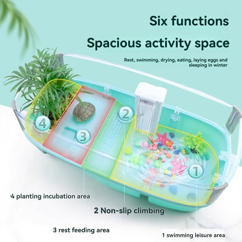 Прозрачный дом для черепахового резервуара с зонами породных кормов корпус