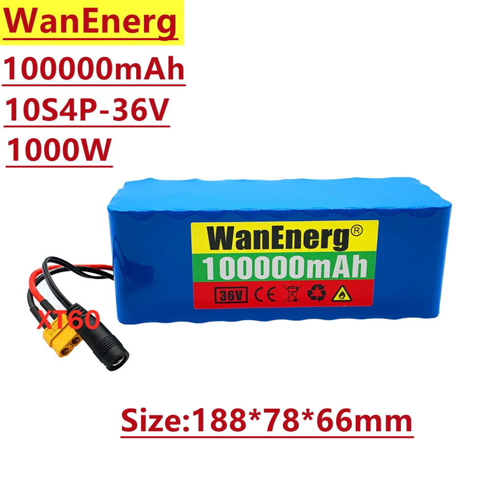 

42V lithium ion battery pack, 10s4p 36V / 42V 100000mah 1000W electric bicycle battery, with integrated BMS charging protection