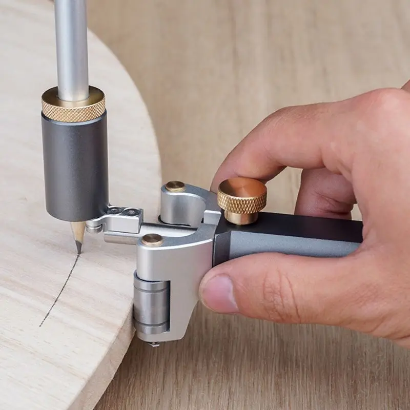 

Woodworking Linear Arc Dual-purpose Scriber Ruler Parallel Line Drawing Measuring Gauge DIY Wood Scribe Tool