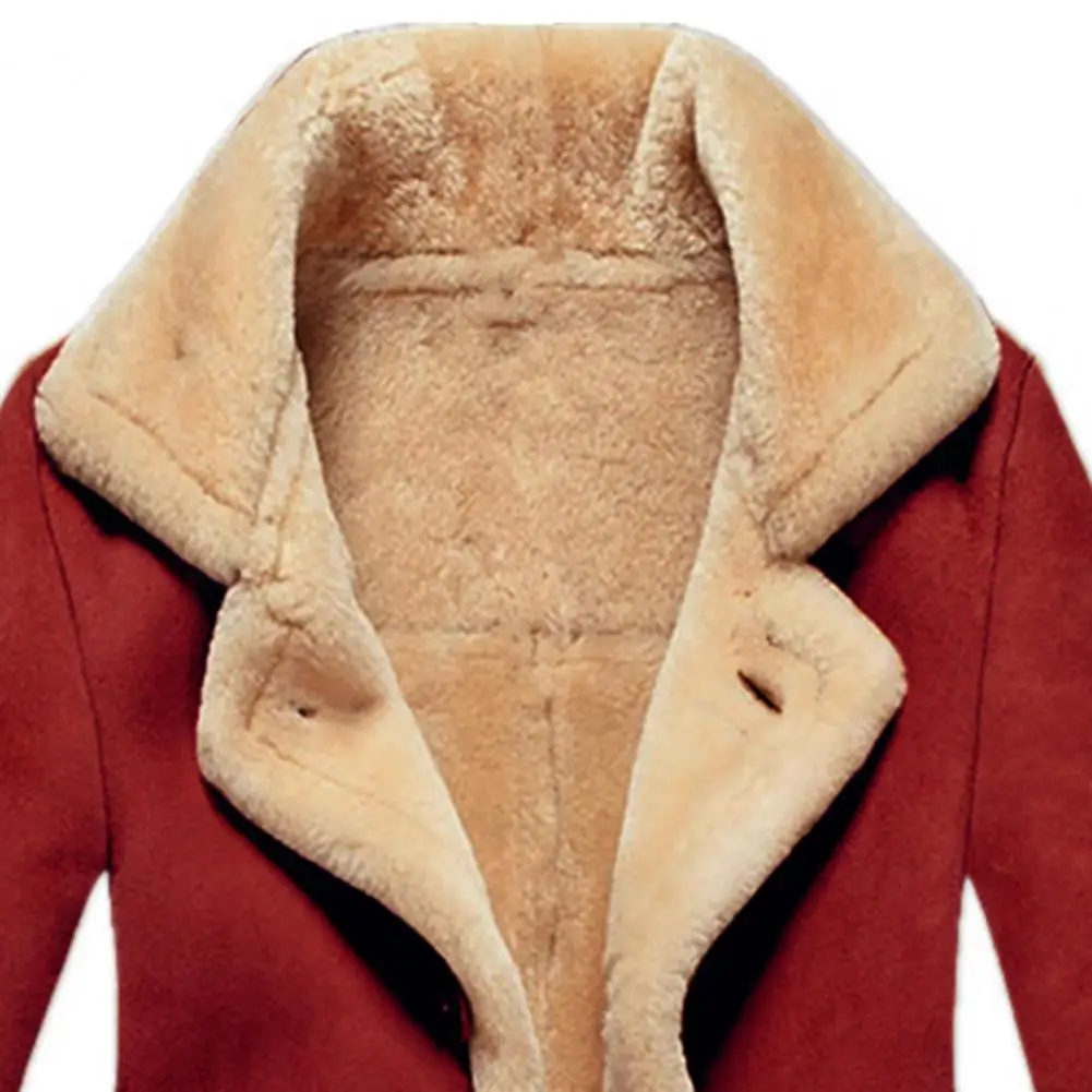 

Мужская однобортная мотоциклетная куртка с отложным воротником, длинным рукавом и карманами, на флисовой подкладке, Осень-зима