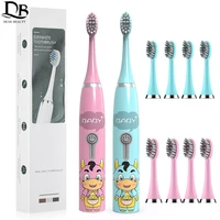 sonic electric toothbrush for kids battery powered ipx7 waterproof vibrating teeth whitening brush with 4 toothbrush heads