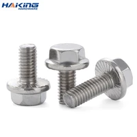 10pcslot a2 70 stainless steel hexagon head with serrated flange cap screw hex washer head boltm5 m6 m8 m10 m12