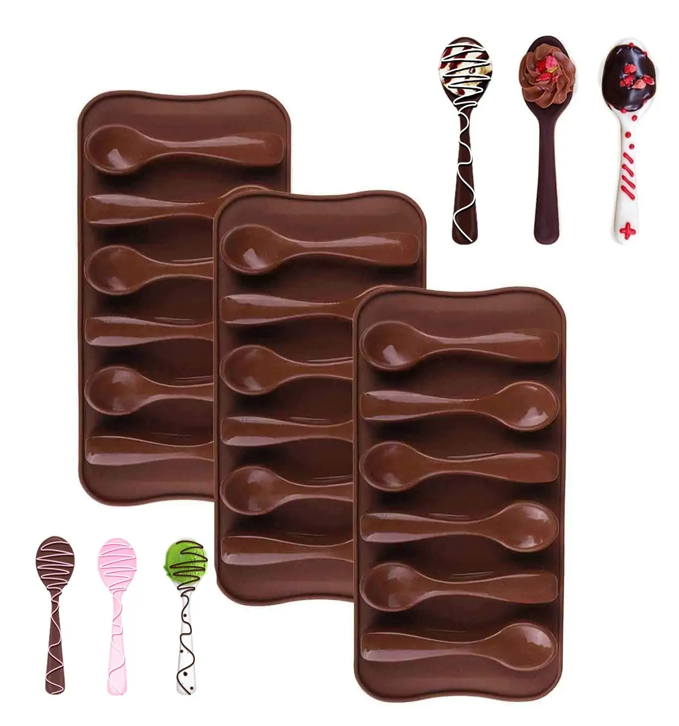 Spoon Shape Molds Chocolate Candy Gummy Molds Food Grade Chocolate Ice Jelly Silicone Mold Homemade Cupcake Candy Bake Ware