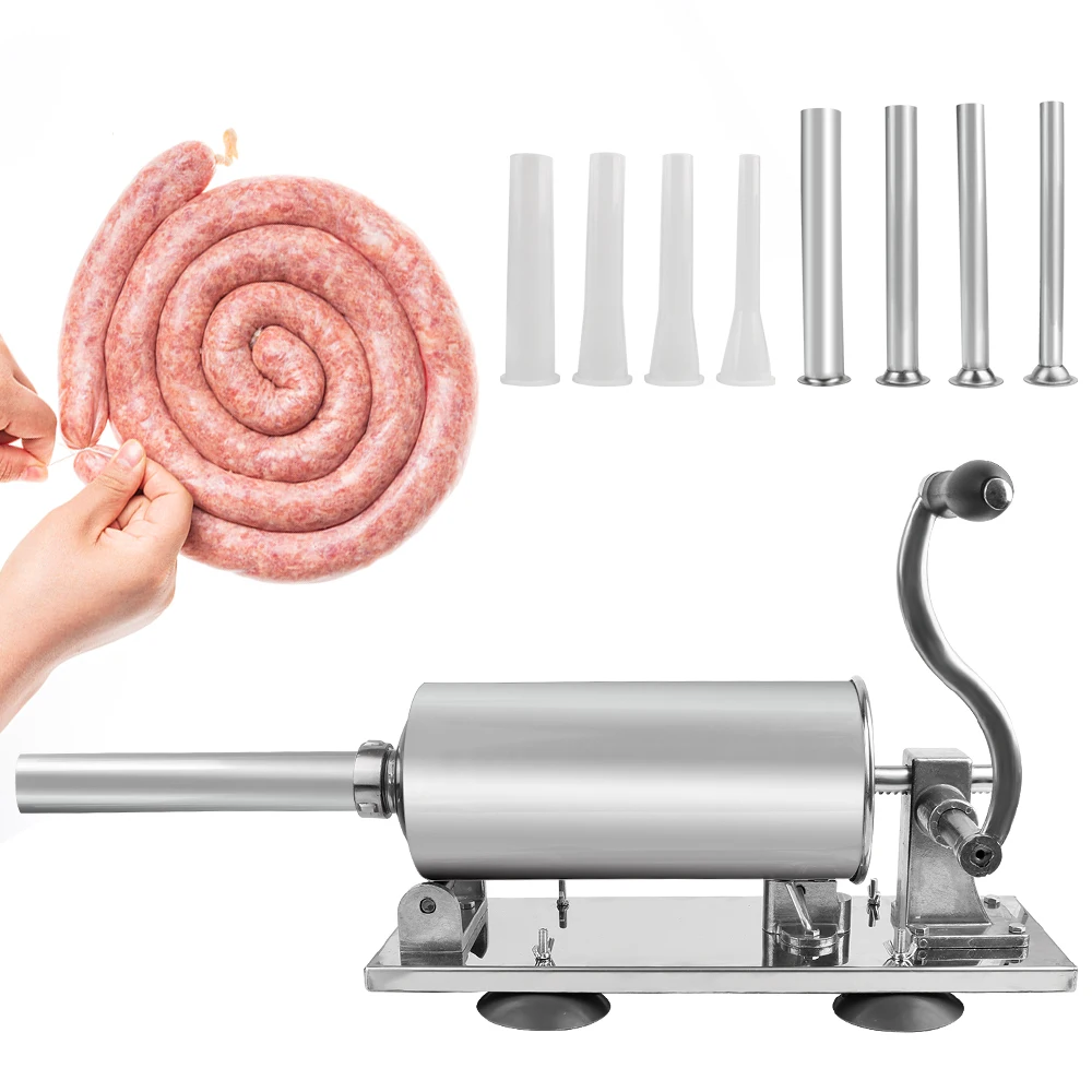 

Шприц для приготовления домашней колбасы, ручная машинка из нержавеющей стали для наполнения мясом, 6 фунтов/3 кг
