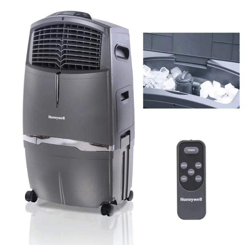 

Honeywell 525 CFM Indoor Evaporative Air Cooler (Swamp Cooler) with Remote Control in Gray