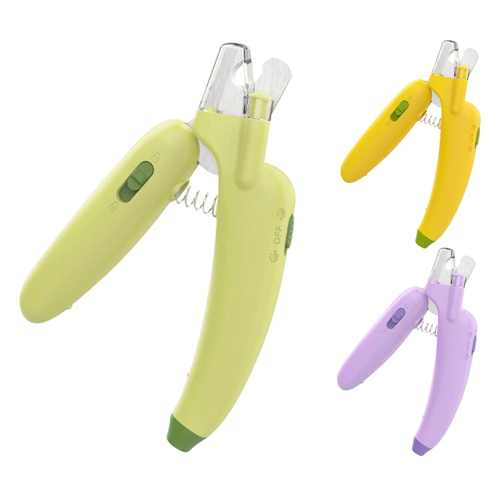 

Free Nail File Cat Dog Nail Clipper for Small Medium Large Dog LED Light Comfortable Grip Design Rebound Spring