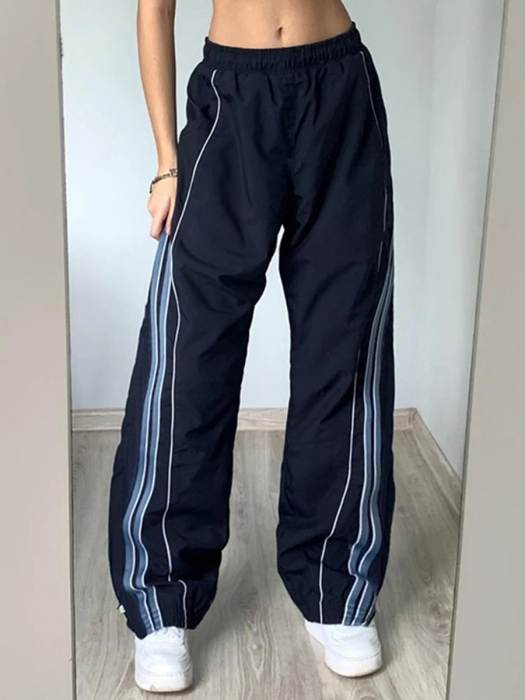

2023 Casual Jogging Sweatpants Women Elastic Low Rise Baggy Hippie Trouser Harajuku Streetwear Basic Capris Women Cargo Pants