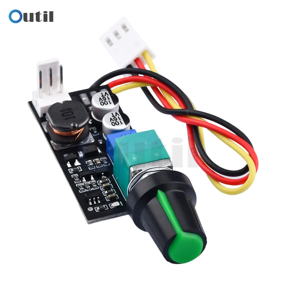 

DC 5V 12V Adjustable PWM Fan Speed Controller 2/3 Wire Fan Speed Governor 1A noise reduction can be shut down with Knob Switch