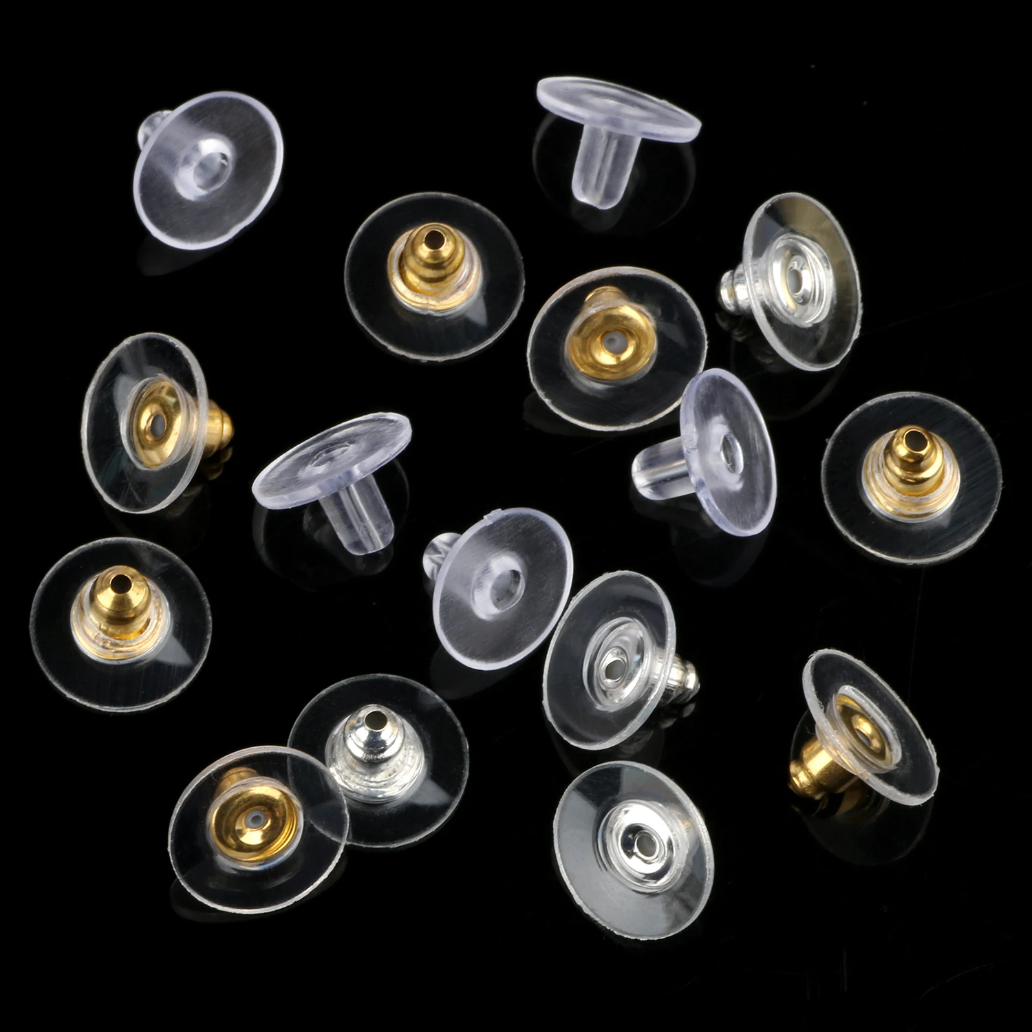 

100pcs Clear Rubber Earring Backs Stopper Earnuts Stud Earring Back For Jewelry Making Findings Earrings Accessories Supplies