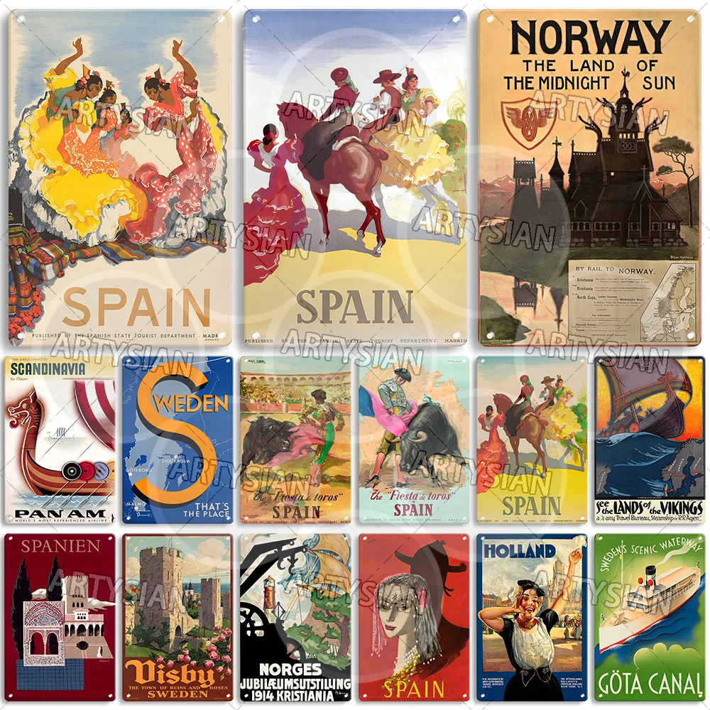 Постеры для путешествий-Испания Holand Skandinavien