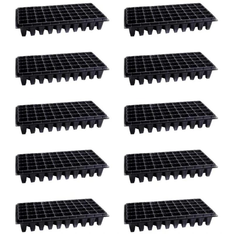 

Seed Starter Tray,10 Pack Planting Trays with Drain Holes 50-Cell Seedling Starter Tray for Planting Seedlings(Black)