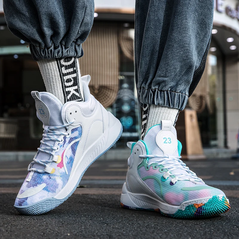 Mixed Colors Men Basketball Shoes Ankle Sneakers For Unisex Luminous Tenis Masculino Design Sport Shoes Women