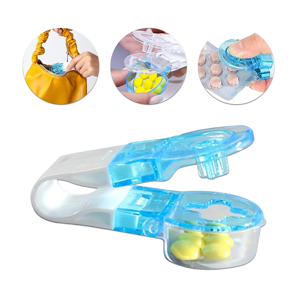 

1/2pcs Portable Pill Taker Medicine Storage Box Anti Pollution Pill Tablet Crusher for Vitamins Fish Oil Pill Popper Health Care
