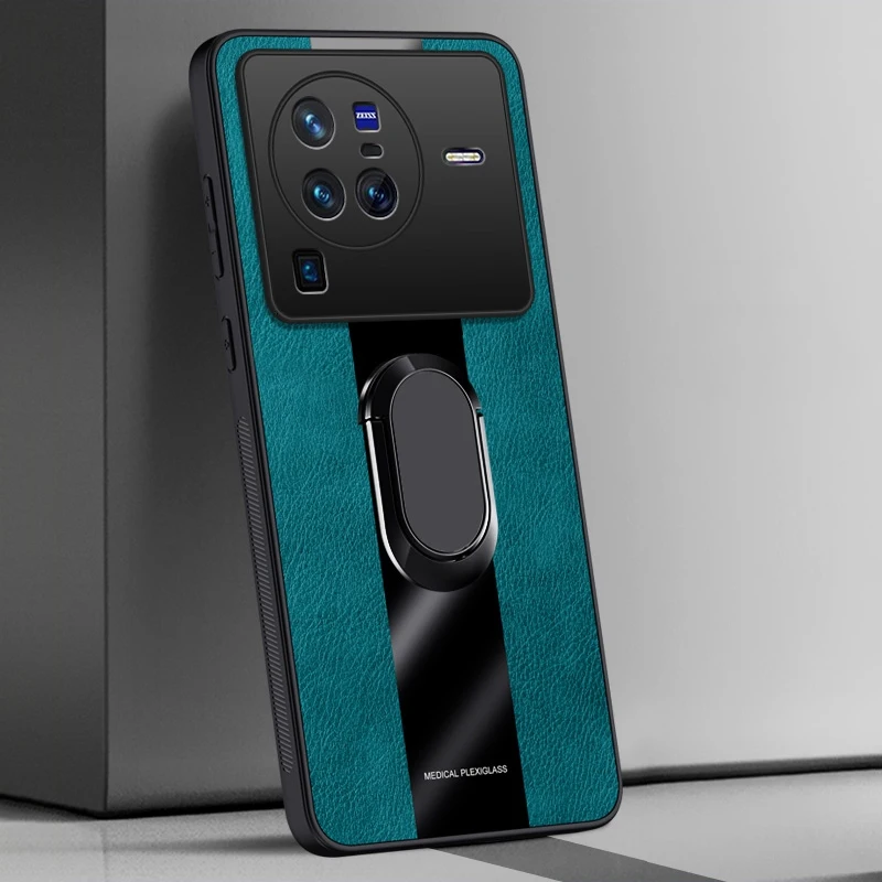 Чехол-Кольцо из искусственной кожи для Vivo X80 Pro X Note