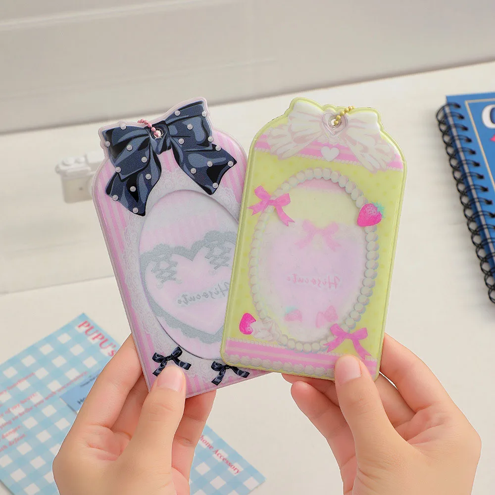 

3 Inch photocard holder INS Bowknot Cartoon Card Sleeve Kpop Idol Cards Postcard Protector Id Card Holder Card Sleeve Stationery