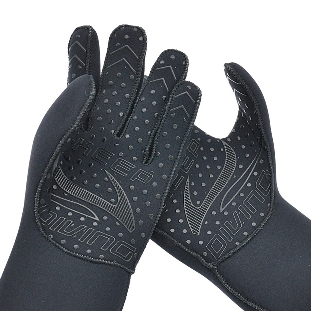 

Super Elastic Brushed Diving Gloves 3MM Snorkeling Gloves Swimming Gloves Gloves Diving Glove 1set Black M Rubber + Nylon