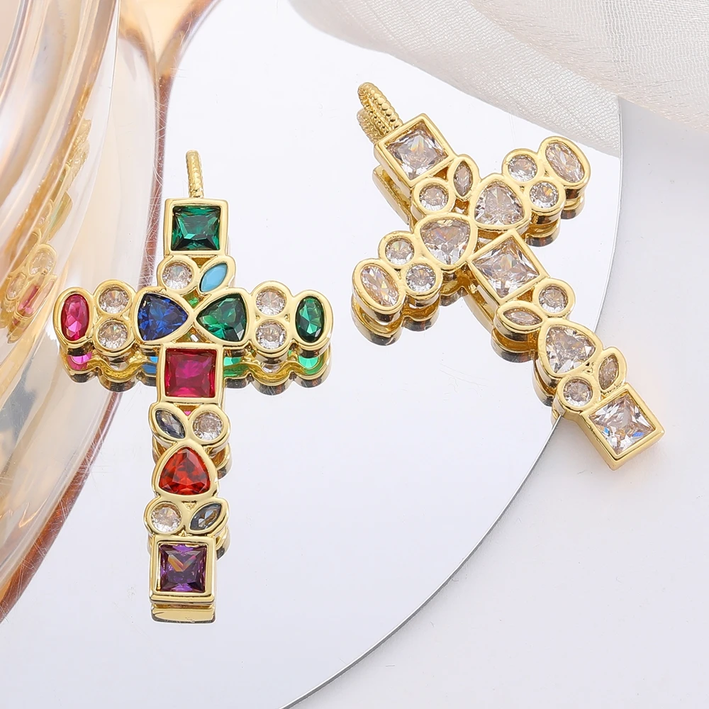 Позолоченные кубические циркониевые шармы Juya 18K