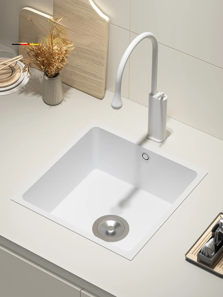 Белая Квадратная фотопанель кухонная бытовая раковина для овощей балкона