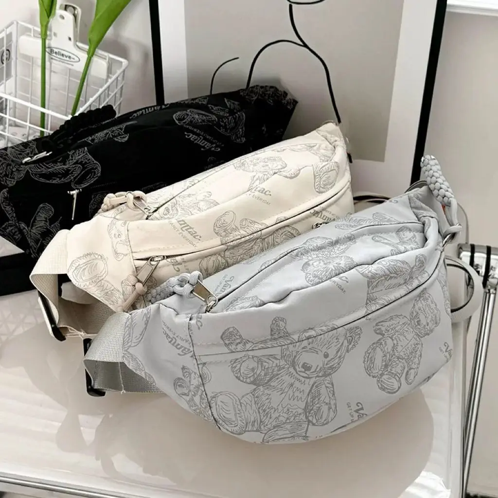 2025 милая студенческая нагрудная сумка с медвежонком для девочек женская