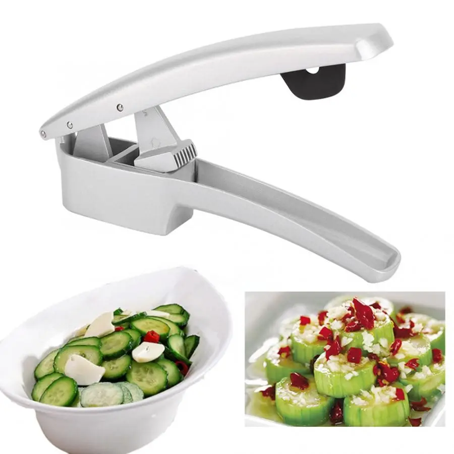 

Kitchen 2 in 1 Garlic Press Mincer Manual Garlic Crusher Squeezer Aluminium Garlic Chopper Slicer Vegetable Tools