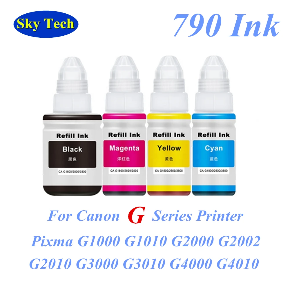 

Sky 790 GI-790 Ink ,Premium Refill Ink For Canon PIXMA G1000 G1010 G2000 G2002 G2010 G3000 G3010 G4000 G4010 Printer