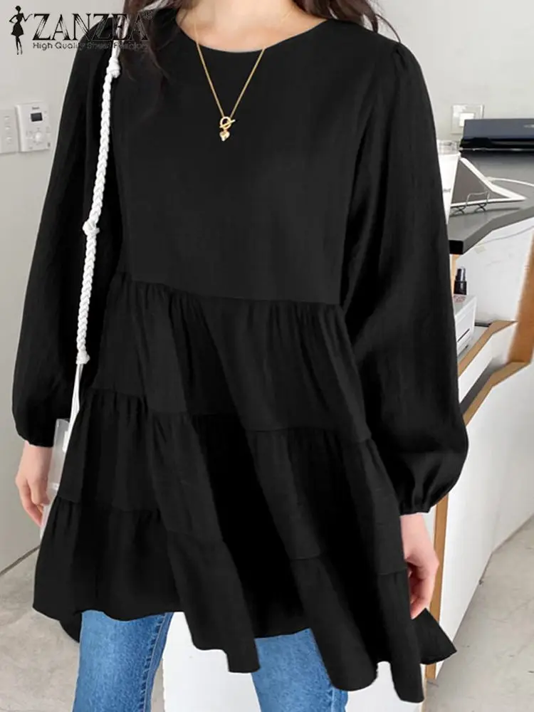 

Блузка женская трапециевидная с оборками и длинным рукавом, в стиле пэчворк