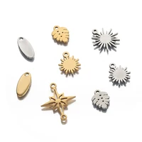 no fade stainless steel mini starleafmoon charms handmade craft connector for diy earring necklace making jewelry accessories