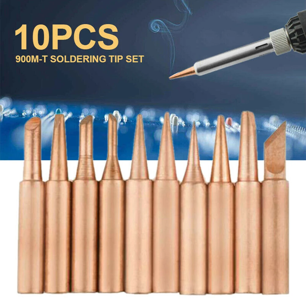 

Accessories Soldering Tip Useful 200°~480° Diamagnetic Head Iron Lead-free Pure Series Solder Tool 10pc/Set 900M-T