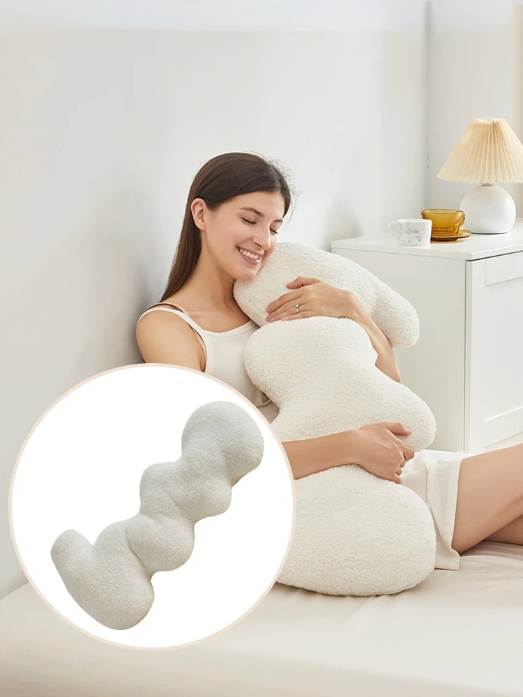 Plush Fabric Pregnancy Pillow for Pregnant Women Support Back Side Sleeper Adjustable Maternity Baby Feeding Machine Washable