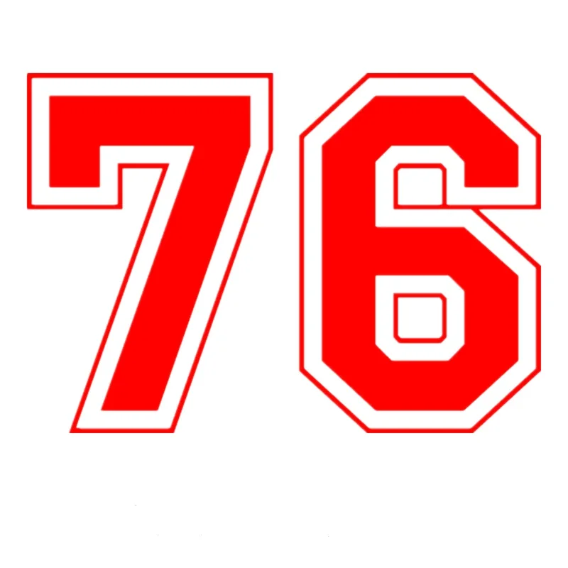 Персонализированные и забавные наклейки из ПВХ с номером 76 для автомобиля