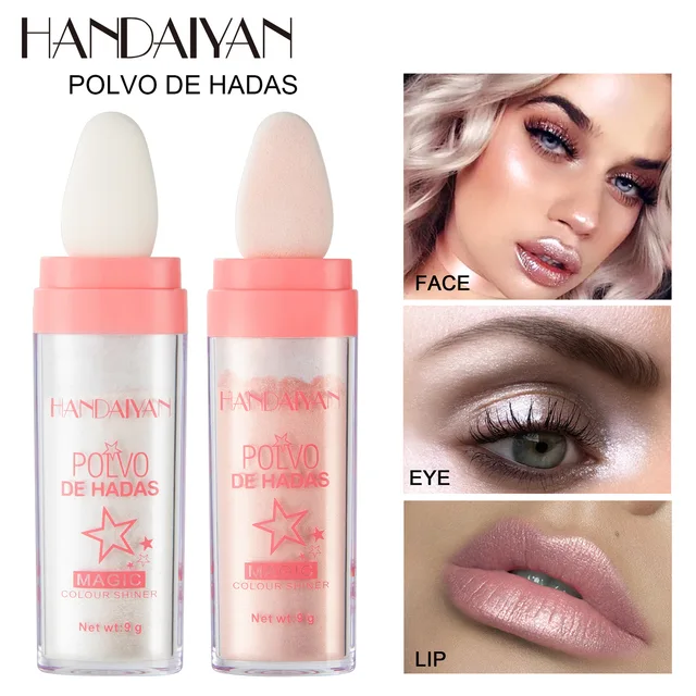 3 Colors Highlighter Powder Polvo De Hadas Glitter Powder Shimmer Contour Blush Powder Makeup For Face Body Highlight Makeup 2
