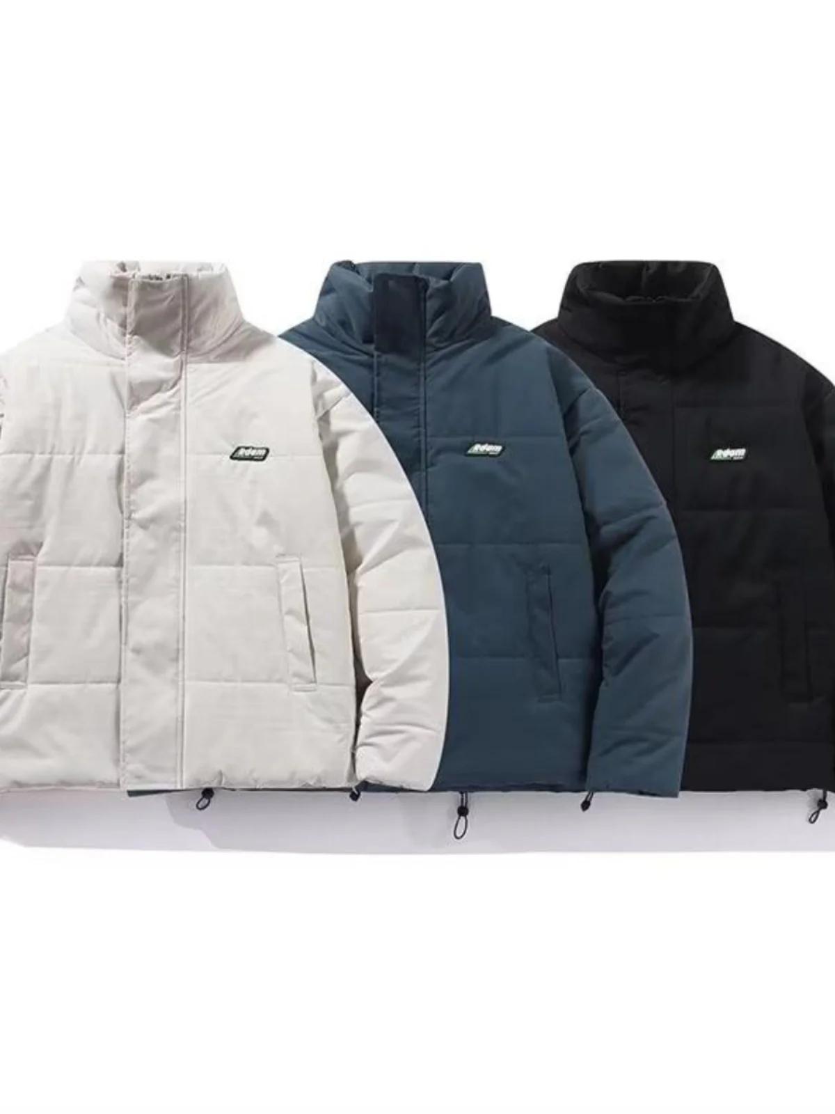 Японская мода зимнее пальто с воротником-стойкой свободное утолщенное пуховое