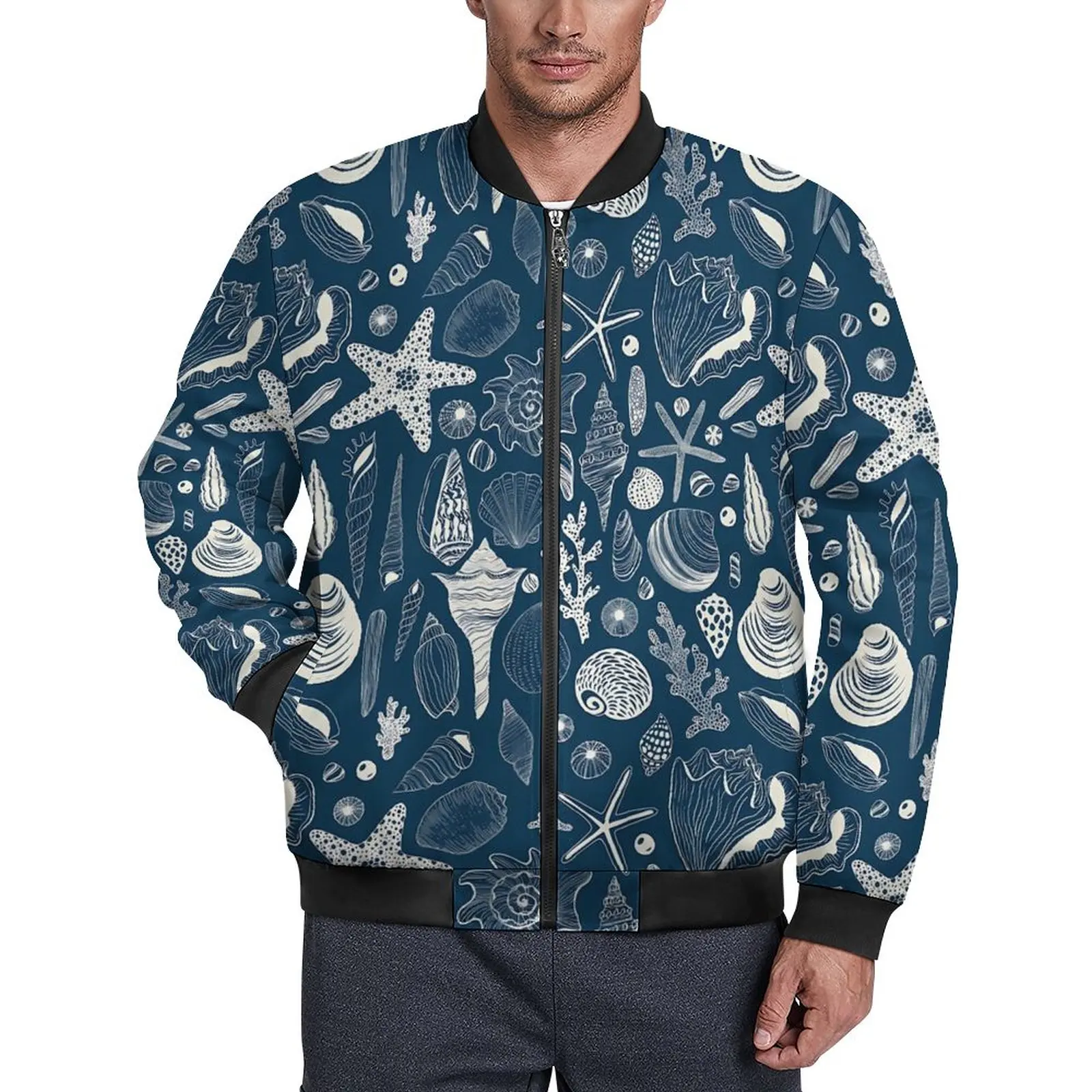 

Мужская Осенняя ветровка с капюшоном и принтом