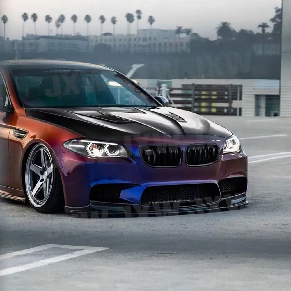 Фото Спойлер переднего бампера JXWANCF из карбона в 3D-стиле для BMW 5 серии F10 M5 седан 4-дверный 2012-2016 гг., автомобильные аксессуары №4