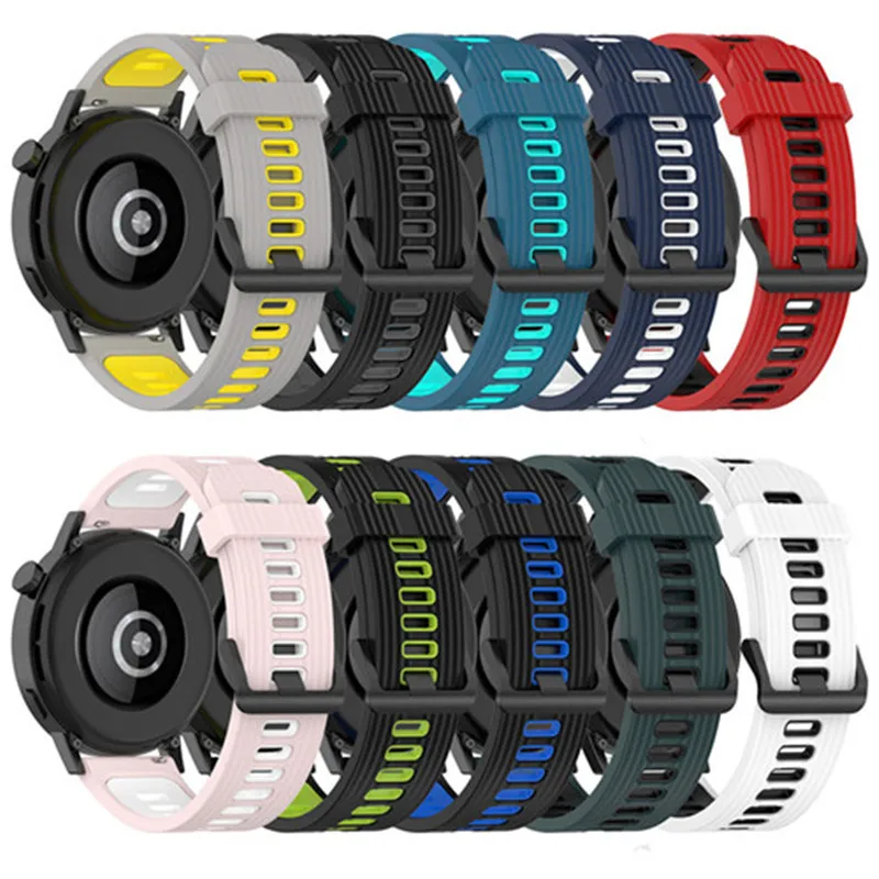 

Silicone Band For HUAWEI WATCH GT 3 46mm 42mm/GT 2/GT2/Pro/Runner Quickfit bracelet Samsung Galaxy Watch 4/Classic/Active strap