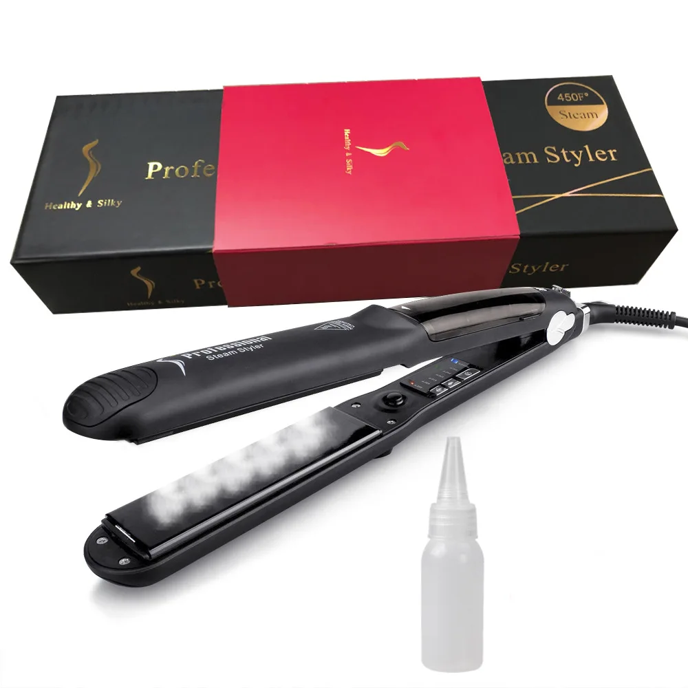 

CHI team Straighteners for Hair, Professional Salon Ceramic Tourmaline Vapor Steam Flat Iron Hair Straightener and Curler 2 in 1