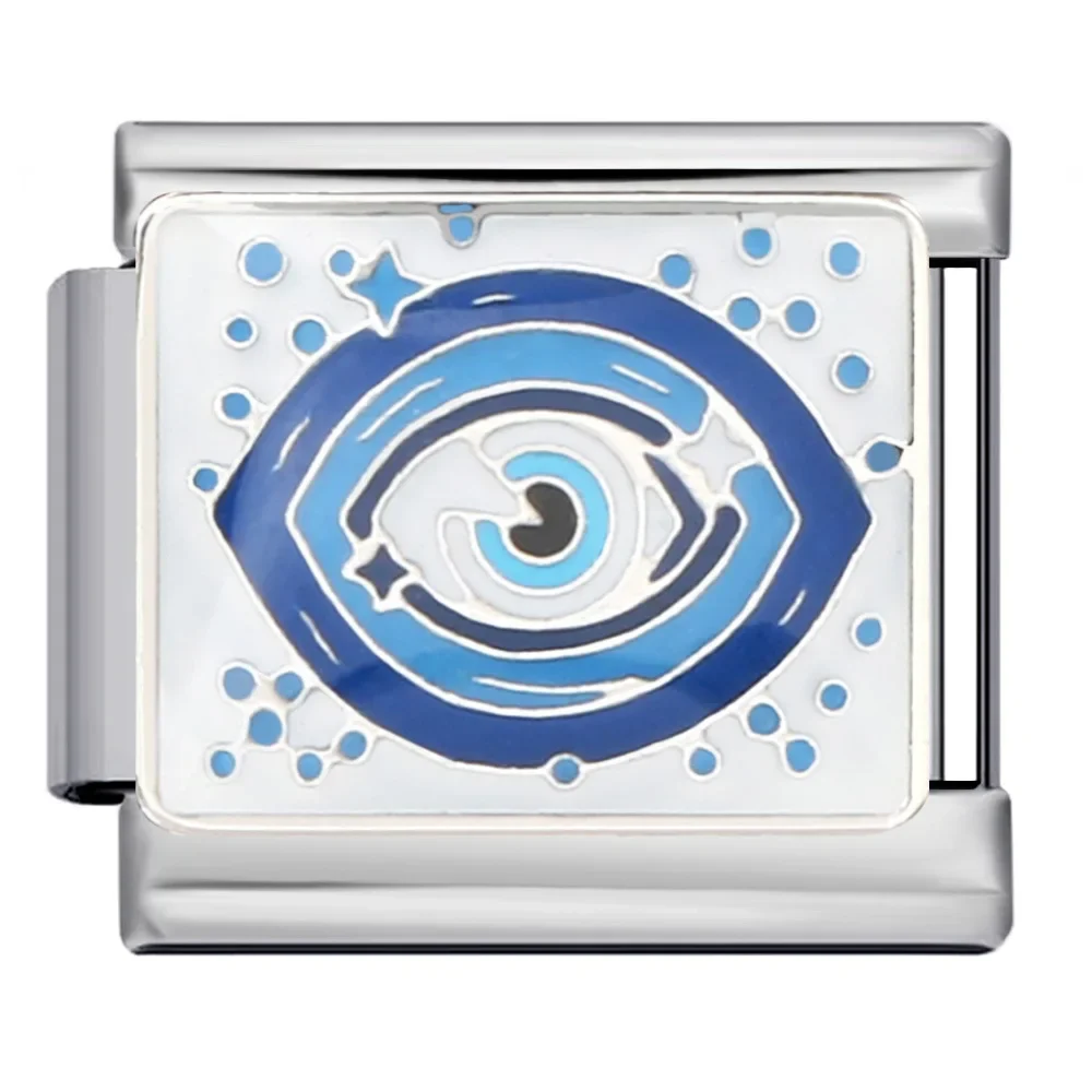 Фото Италия браслет-звенья Cham's Eye из нержавеющей стали сварной капельный масляный узор DIY стрейч сращивание ювелирных изделий оптом №4