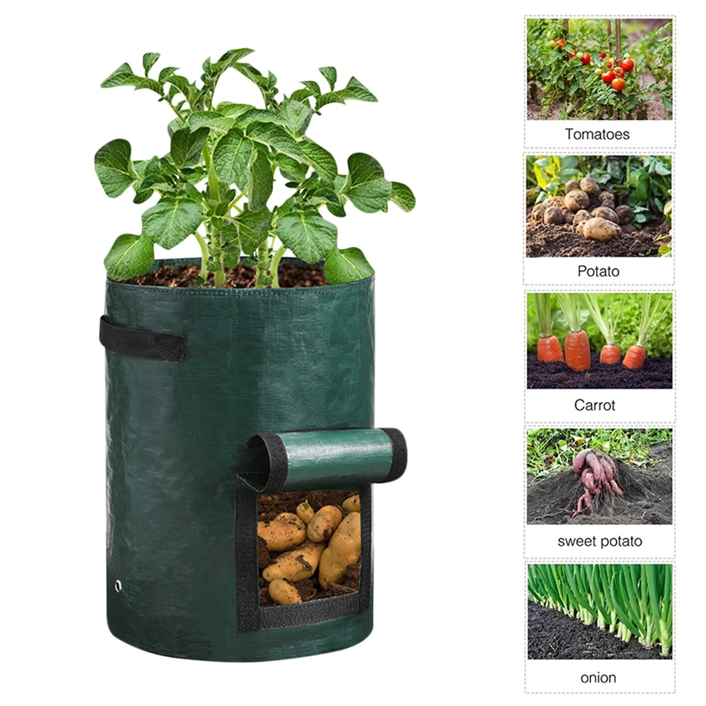 

10 Gallons Potato Grow Container Bag DIY Planter PE Cloth Planting Vegetable Gardening Thicken Pot Planting Grow Bag Garden Tool