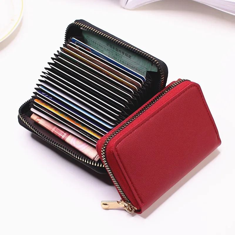 

Business Card Holder Wallet Women/Men Black/Brown/Yellow/White Coin Purse
