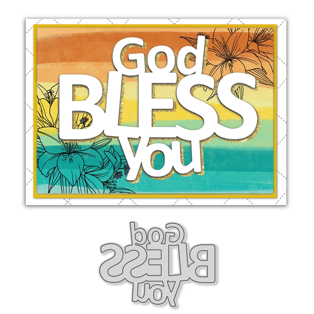 MangoCraft God Bless To You Metal Cutting Dies Love DIY Scrapbook Cutting Dies Template Dies Cut For Cards Best Wishes Gifts