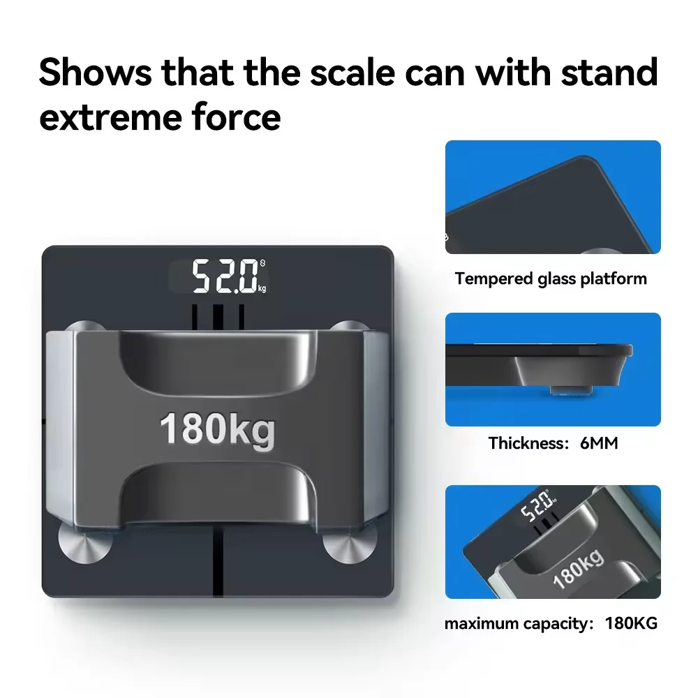 Весы для ванной цифровые весы с ярким ЖК-дисплеем высокоточные датчики прочное