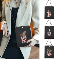 mom series printed mobile phone bag fashion crossbody vintage cell shoulder bag sundries bags daily use for women wallet handbag