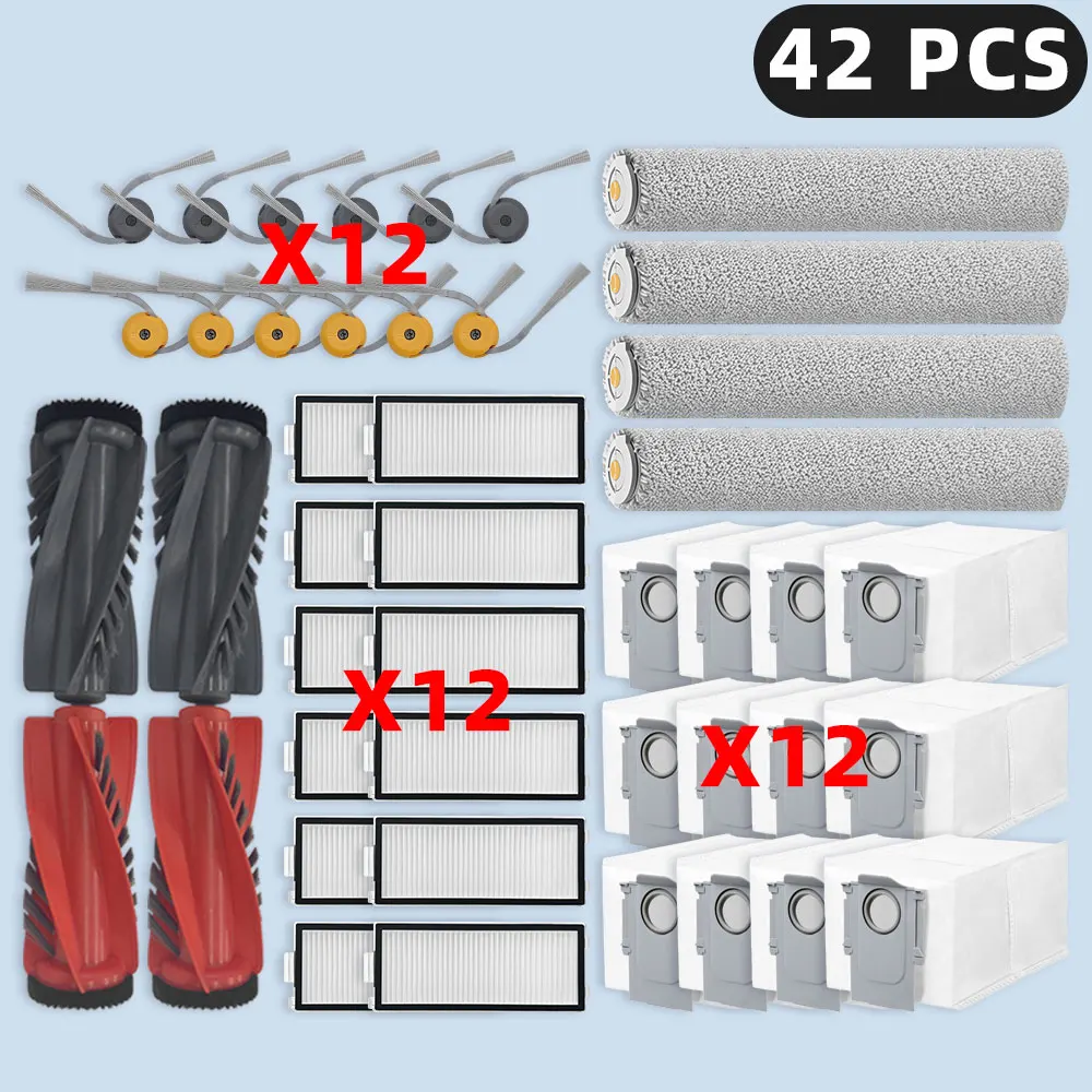 

Совместимость с ( Roborock Qrevo Curv 2 Flow ) запасными частями аксессуары, основная боковая щетка, HEPA-фильтр, роликовая швабра, мешок для пыли